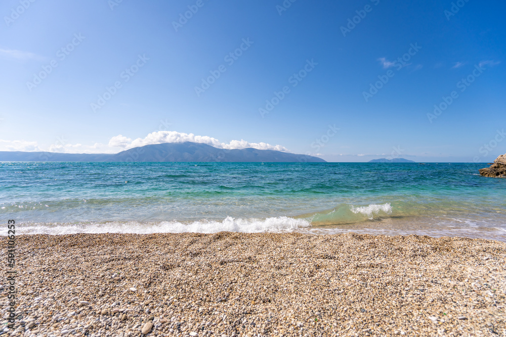 Albania- Vlore County- Ksamil- Clear sky over Albanian Riviera in summer