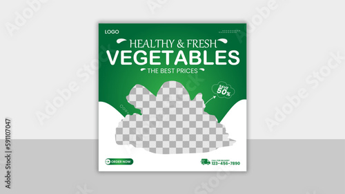 Healthy and fresh social media post design template