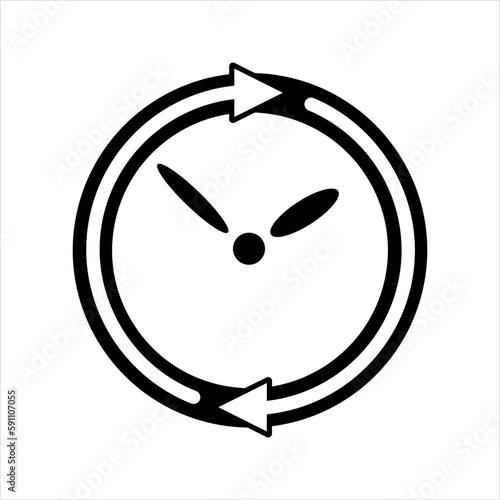Clock Icon or Timer In trendy design. Round classic clock symbol. History icon, sign for application and website. Passage of time. Flat vector icon  isolated on white background