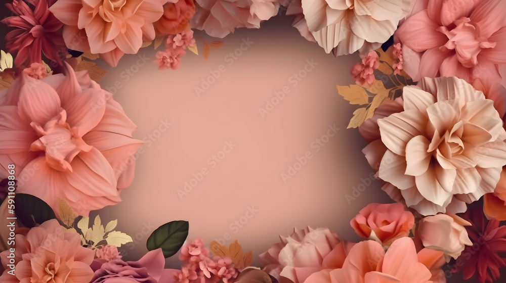 luxury background with flowers frame. generative ai luxury background with flowers frame. generative ai