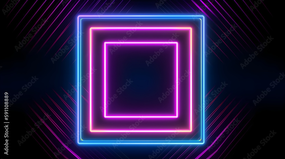 lux background with neon frame. generative ai lux background with neon frame. generative ai