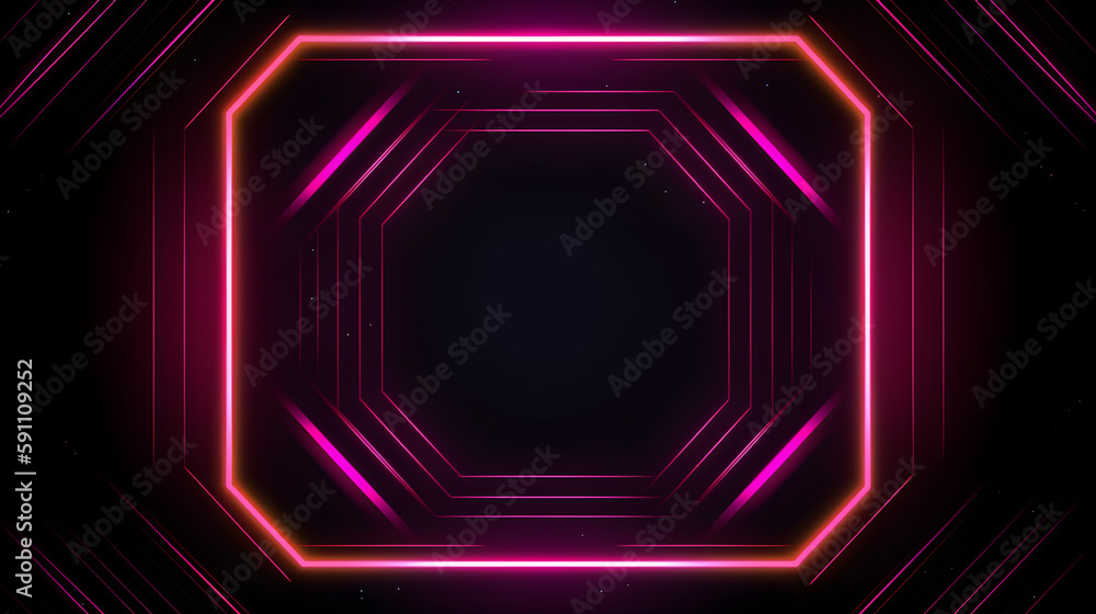 lux background with neon frame. generative ai lux background with neon frame. generative ai