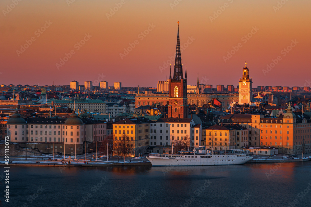 Fototapeta premium Stockholm at sunset