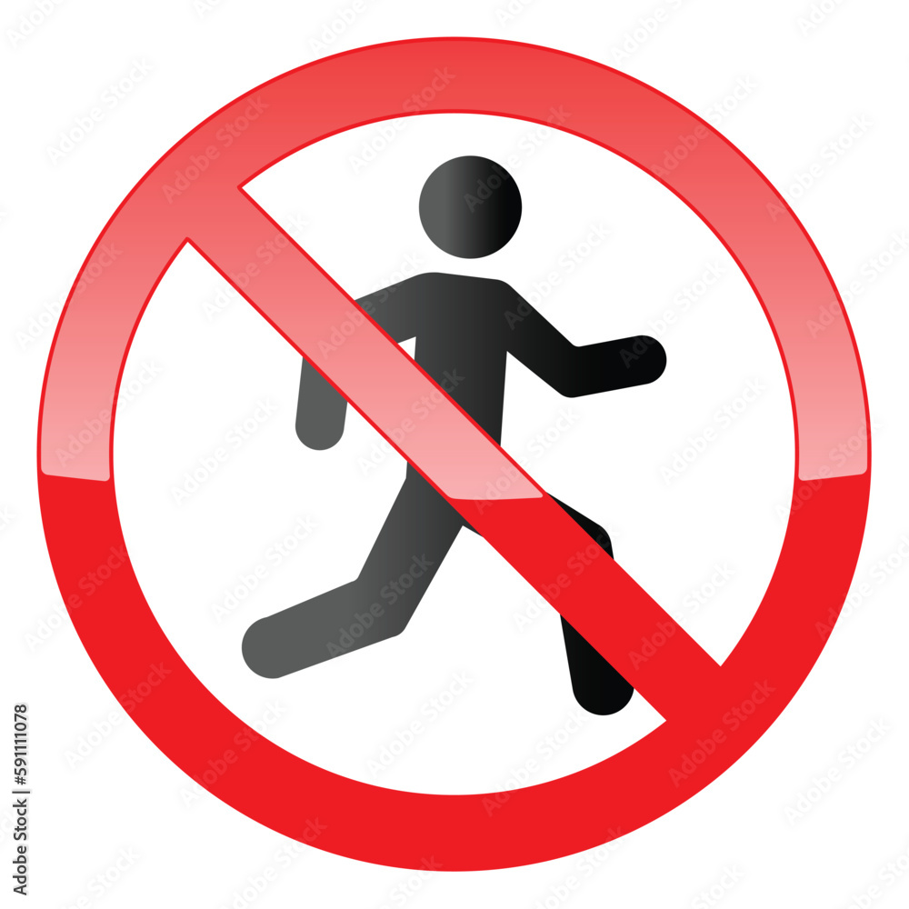 No run sign, vector illustration No run sign, vector illustration