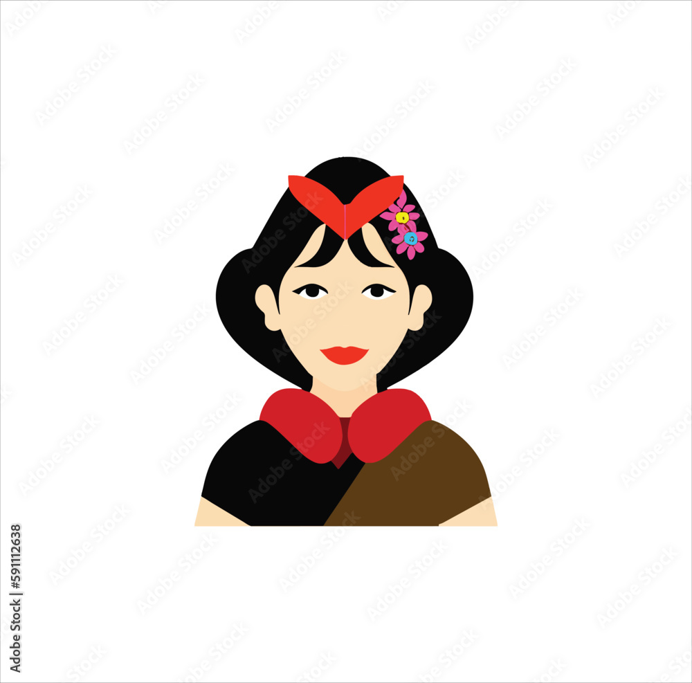 A beautiful girl avatar vector art
