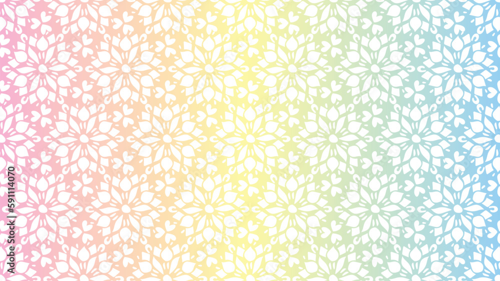 Gradient colour flower pattern fabric design and background. Textile design pattern for print.
