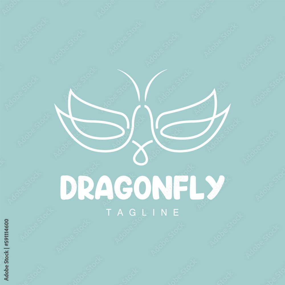 Dragonfly Logo, Flying Animal Design, Vector Simple Line Style, Icon Symbol Illustration Dragonfly Logo, Flying Animal Design, Vector Simple Line Style, Icon Symbol Illustration