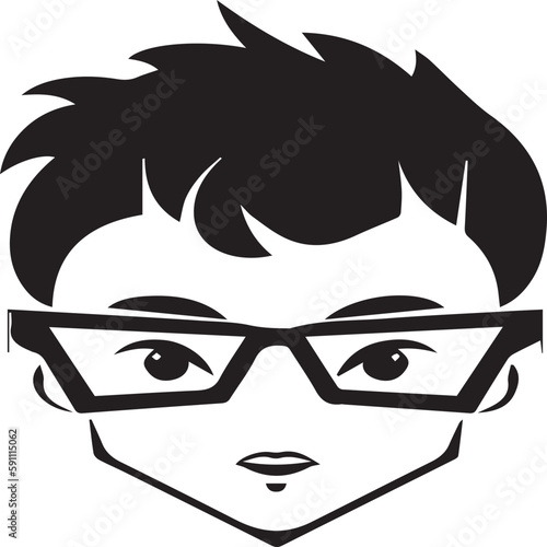 geek boy icon vector illustration design template