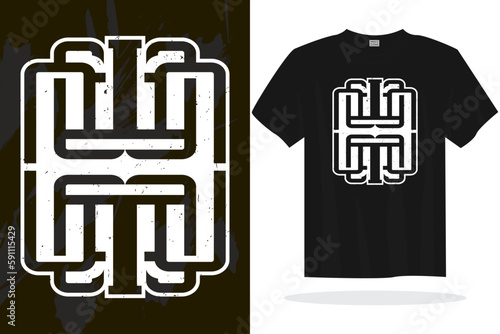 Modern t shirt design vector template with random graphics