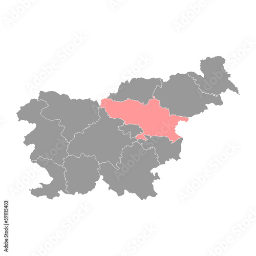 Savinja map  region of Slovenia. Vector illustration.