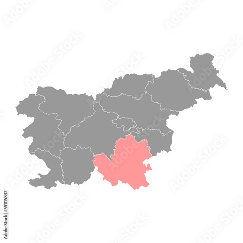 Southeast Slovenia map  region of Slovenia. Vector illustration.