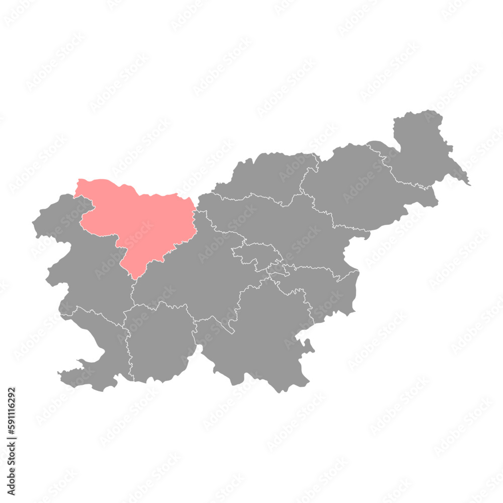 Upper Carniola map, region of Slovenia. Vector illustration.