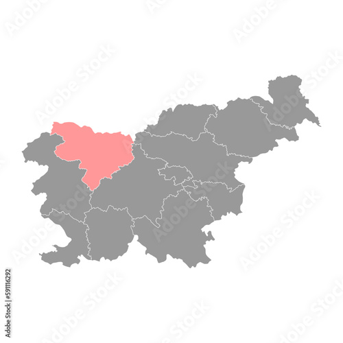 Upper Carniola map  region of Slovenia. Vector illustration.