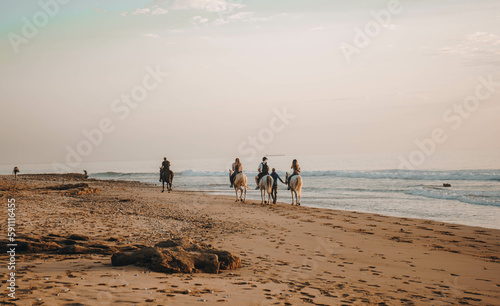 Sunset over Devil's Rock at Surfer Point in Tamraght, Morocco