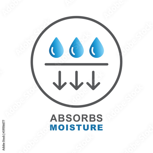 Absorbs moisture sign, label, icon,vector.