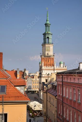 Town hall at Old Market square in Poznan. Poland