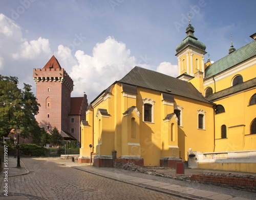 Royal castle and church of St. Antoni Padewski and Franciscan monastery in Poznan. Poland
