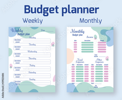 Budget planner printable, expense tracker notebook,	budget planner book. Ready to print.A4