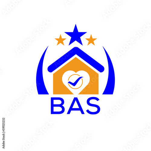 BAS House logo. KJG Letter logo and icon. Blue vector image on white background. KJG house Monogram home logo picture design and best business icon. 
