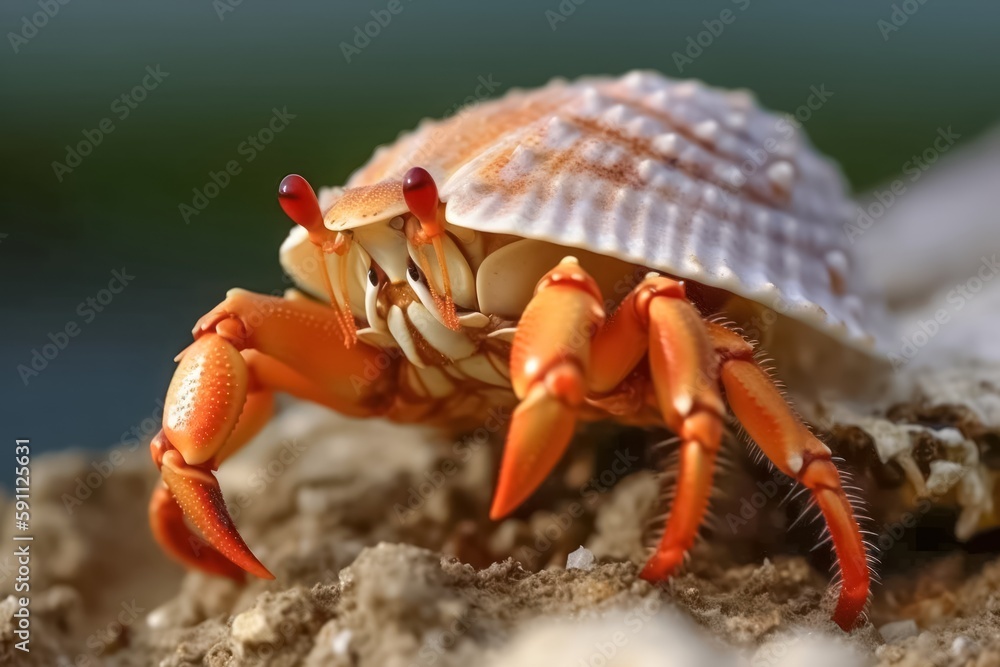 Hermit Crab with Shell on its Back