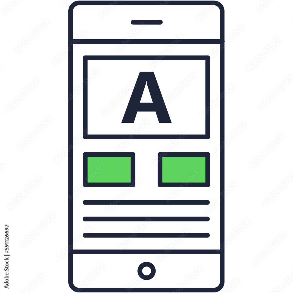 Digital graphic business planning on phone icon Digital graphic business planning on phone icon