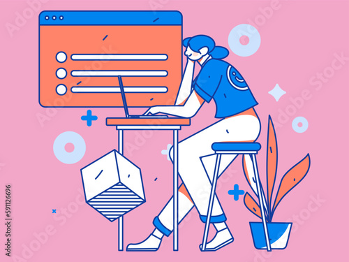 Wallpaper Mural Business people working in flat vector concept operation hand drawn illustration
 Torontodigital.ca