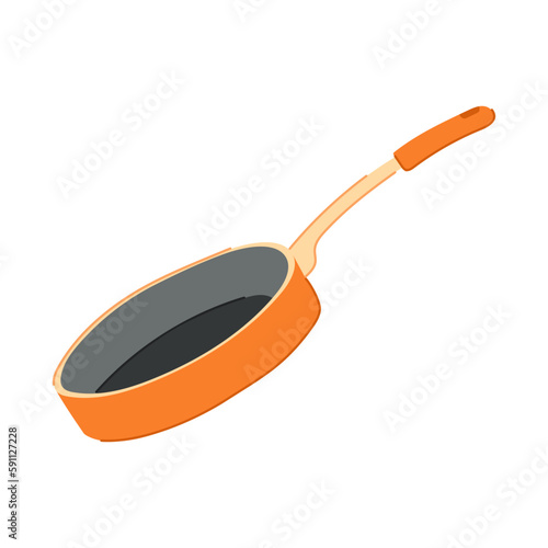 view frying pan cartoon vector illustration
