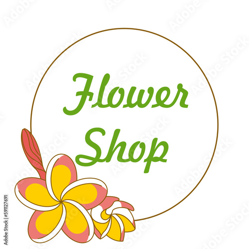 Flower shop plumeria logo