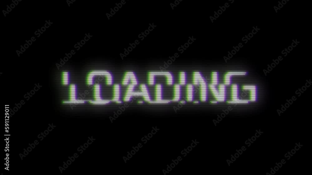 Glitchy text LOADING. Text LOADING with rgb LED glitch effect and