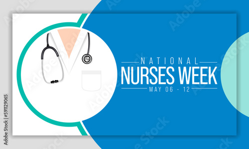 National Nurses week is observed in United states from May 6 to 12 of each year, to mark the contributions that nurses make to society. Vector illustration