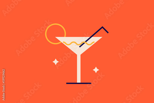 drink illustration in flat style design. Vector illustration.