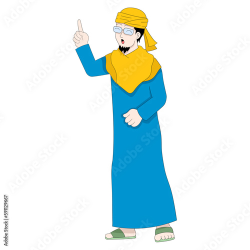 Islamic male preacher is preaching