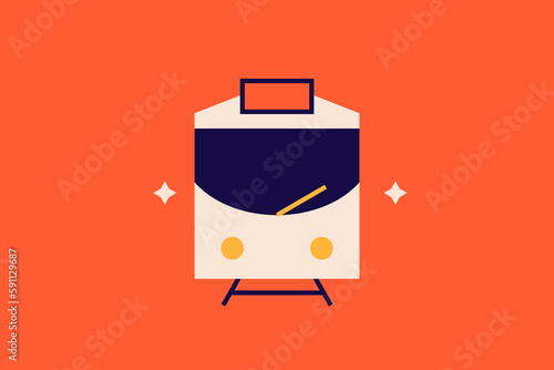 railway   illustration in flat style design. Vector illustration.