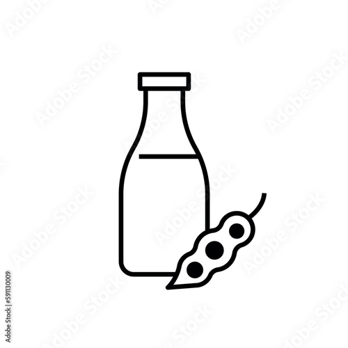vegan diet. soy milk vector design. Isolated and editable drawing.
