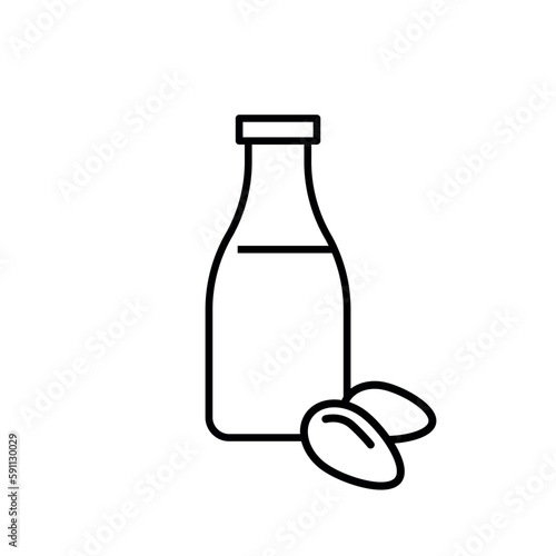 vegan diet. almond milk vector design. Isolated and editable drawing.
