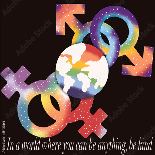 In a world where you can be anything, be kind homosexual advocacy vector