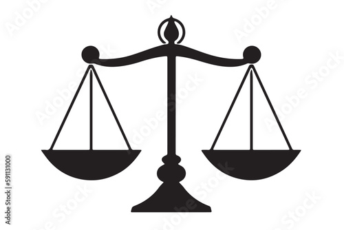 Justice Icon. Vector Illustration of a Lawyer's Scale for Legal Justice Sign