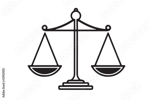 Justice Icon. Vector Illustration of a Lawyer's Scale for Legal Justice Sign