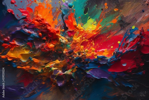 A colorful abstract painting with texture, Generative AI