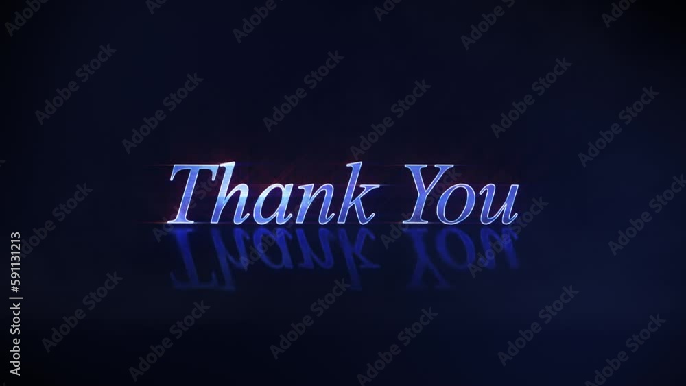 Animation text of Thank You glitch blue neon text effect with flash flickering light loop cinematic title animationn backgroud. Animation text of Thank You glitch blue neon text effect with flash flickering light loop cinematic title animationn backgroud.