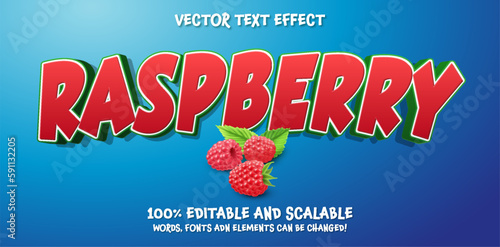 Cartoon Sweet Cute Berry Vector Editable Text Effect Template