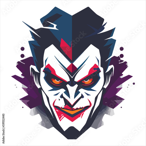 Clown E-Sport vector mascot logo design with modern illustration concept style for badge. smile clown illustration for sport and esport team