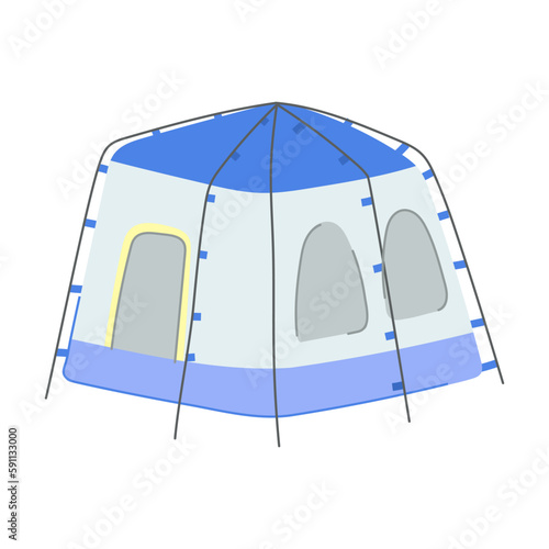 marquee tent camp cartoon vector illustration