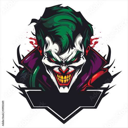 Clown E-Sport vector mascot logo design with modern illustration concept style for badge. smile clown illustration for sport and esport team
