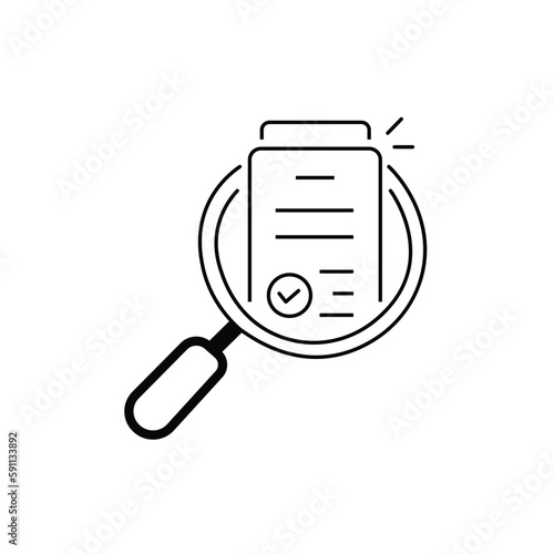 review thin line icon like assesment or audit. stroke trend modern paperwork logotype graphic linear design isolated on white. concept of analyze project or market regulatory or bank statement list