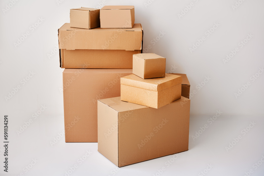 Heap of cardboard boxes on white backround Heap of cardboard boxes on white backround