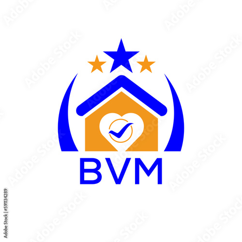 BVM House logo. KJG Letter logo and icon. Blue vector image on white background. KJG house Monogram home logo picture design and best business icon. 

