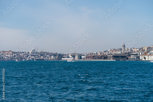 Bosphorus waterfront on a sunny day 