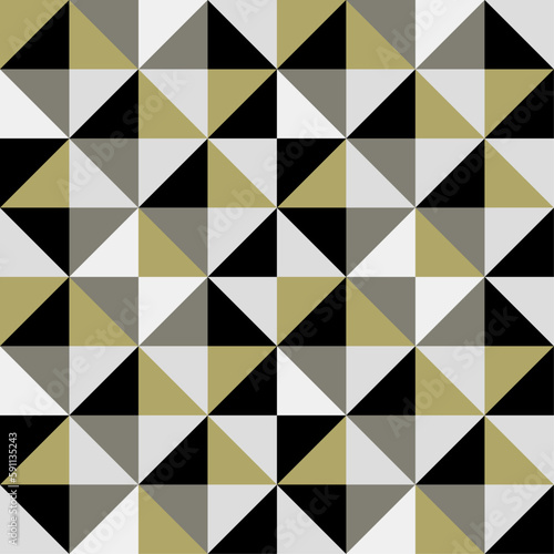 Abstract geometric seamless background, golden black and gray colors, wallpaper, packaging, fashion texture.