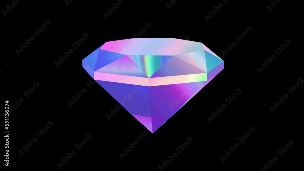 A colorful ruby diamond rotates on a black background. Gems, reward. 3D animation A colorful ruby diamond rotates on a black background. Gems, reward. 3D animation